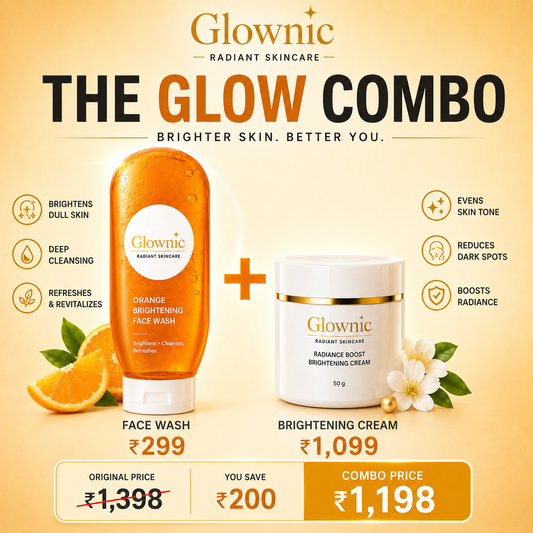 Glownic brightening cream + Brightening facewash combo