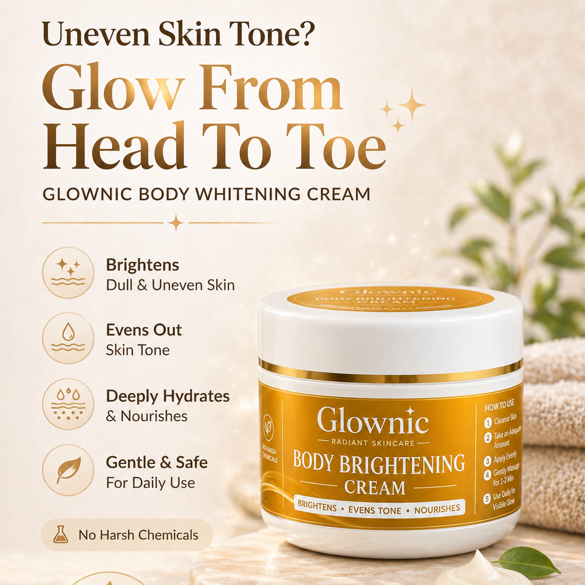 Glownic Body whitening cream - 100gm